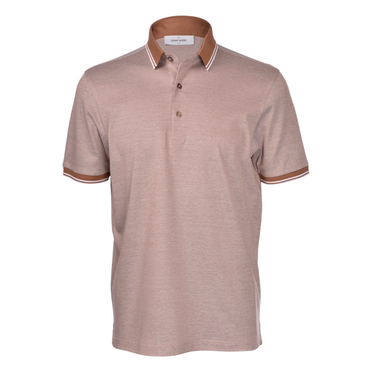 Gran Sasso Oxford Mercerized Cotton Polo - Marrone