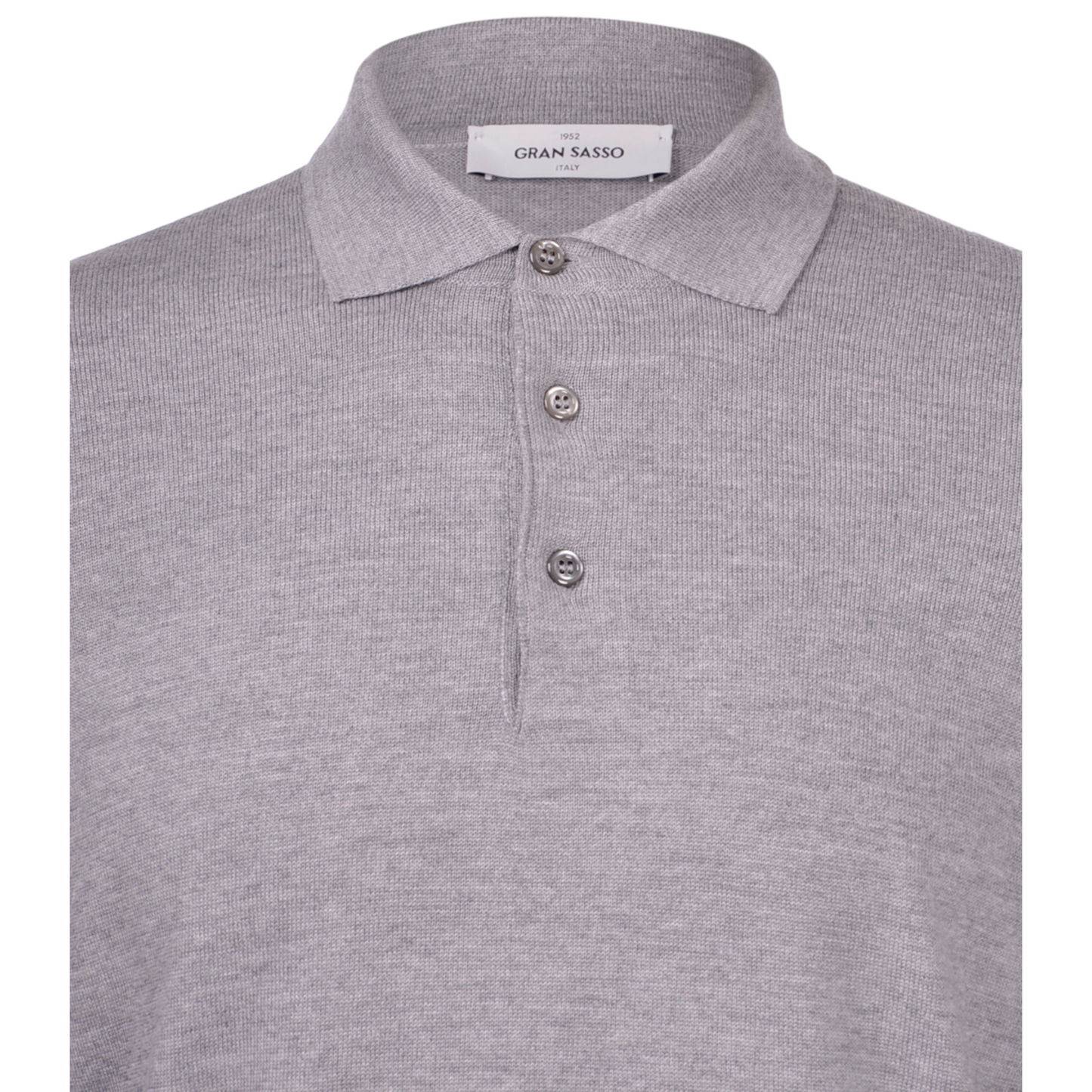 Gran Sasso 3 Button Merino Knitwear - Light Grey