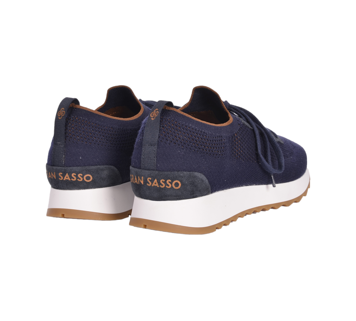 Gran Sasso Knit Sneaker - Navy / Brown