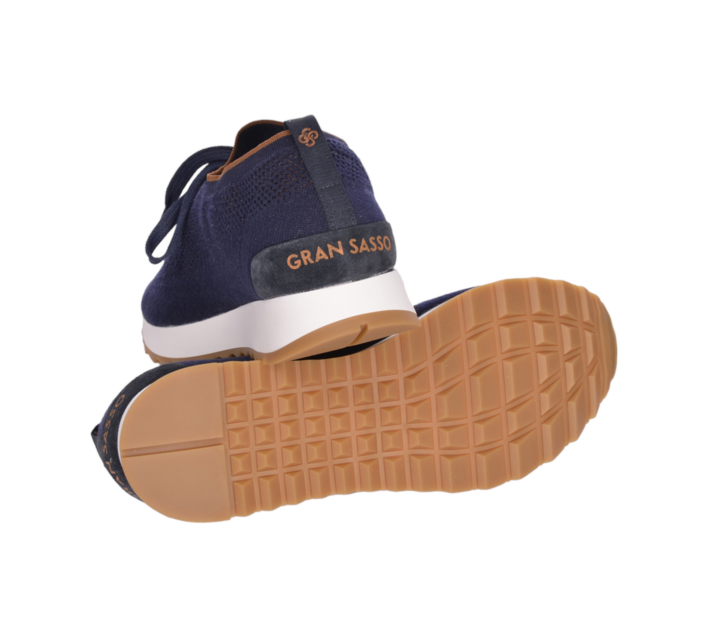 Gran Sasso Knit Sneaker - Navy / Brown