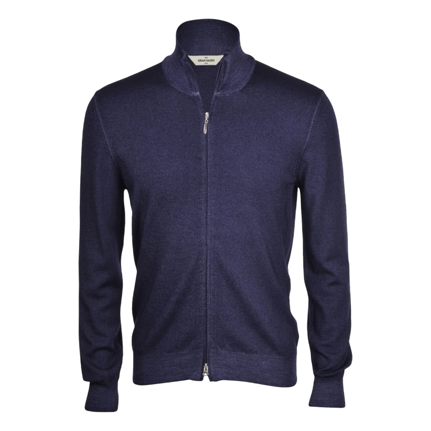 Gran Sasso Full Zip Merino Knitwear - Navy