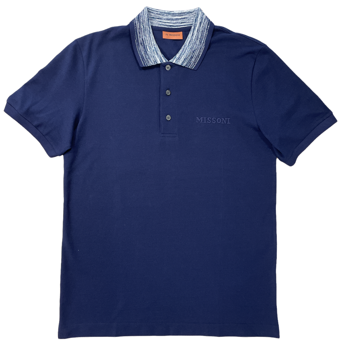 Missoni Logo Polo Shirt - Navy / White Etched Collar