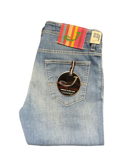 Jacob Cohen Light Denim Jean / Rainbow Badge