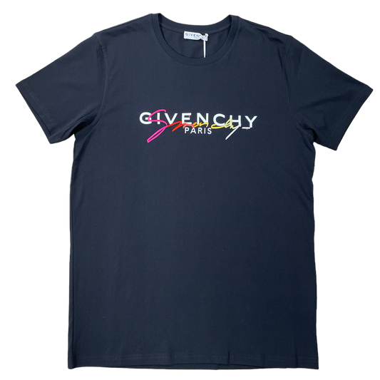 Givenchy Rainbow Print Logo T - Black