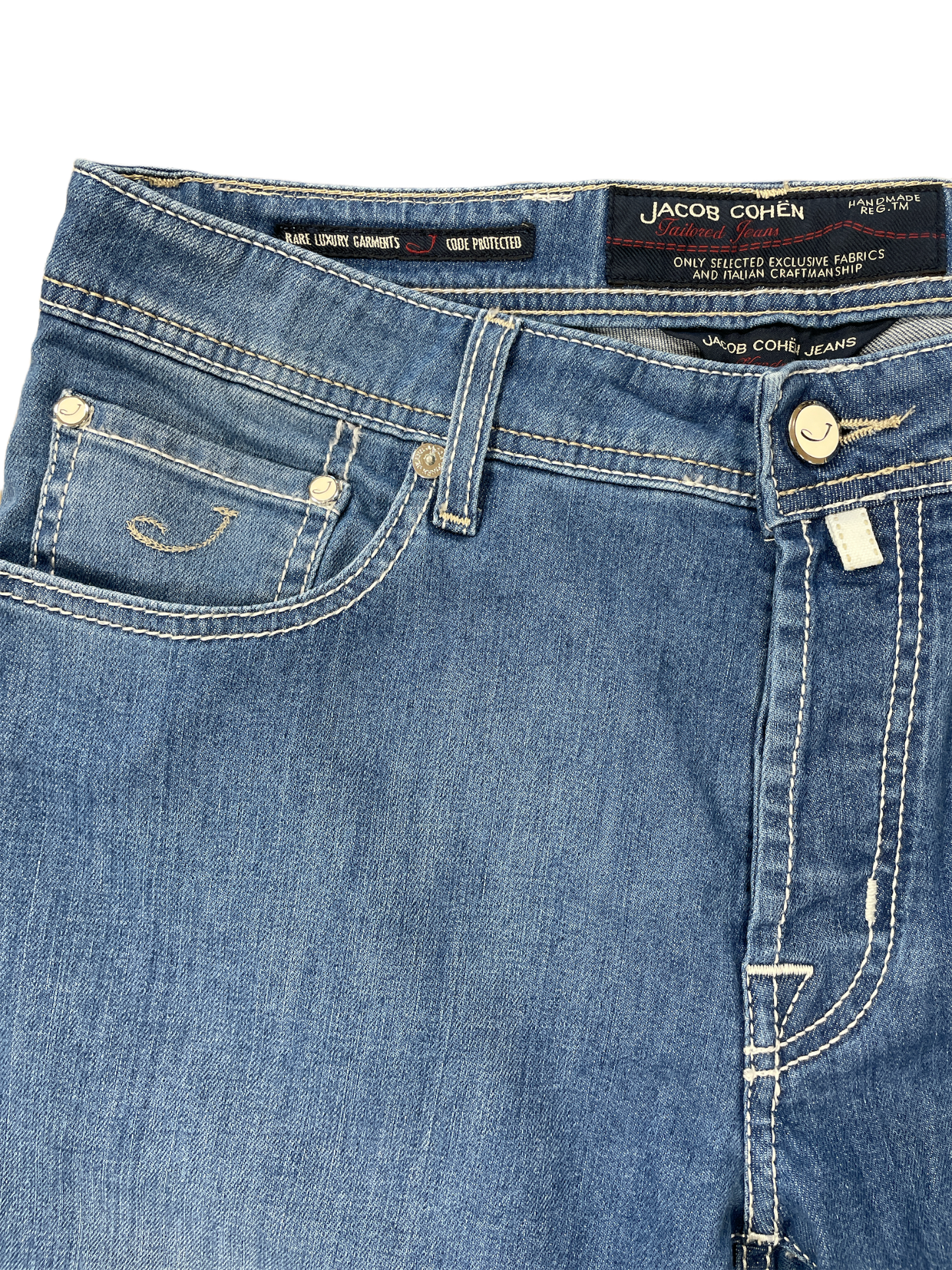 Jacob Cohen Light Denim Jean / Rainbow Badge