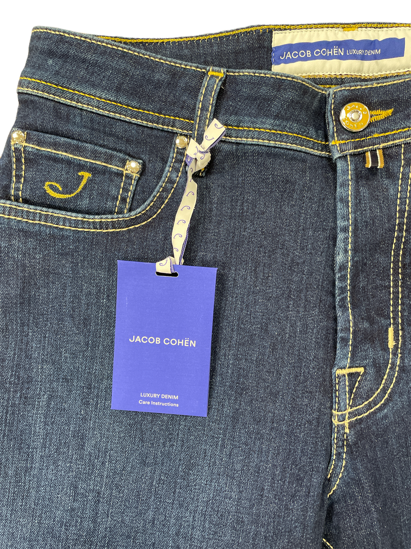 Jacob Cohen Denim Jean / Yellow Fur Badge