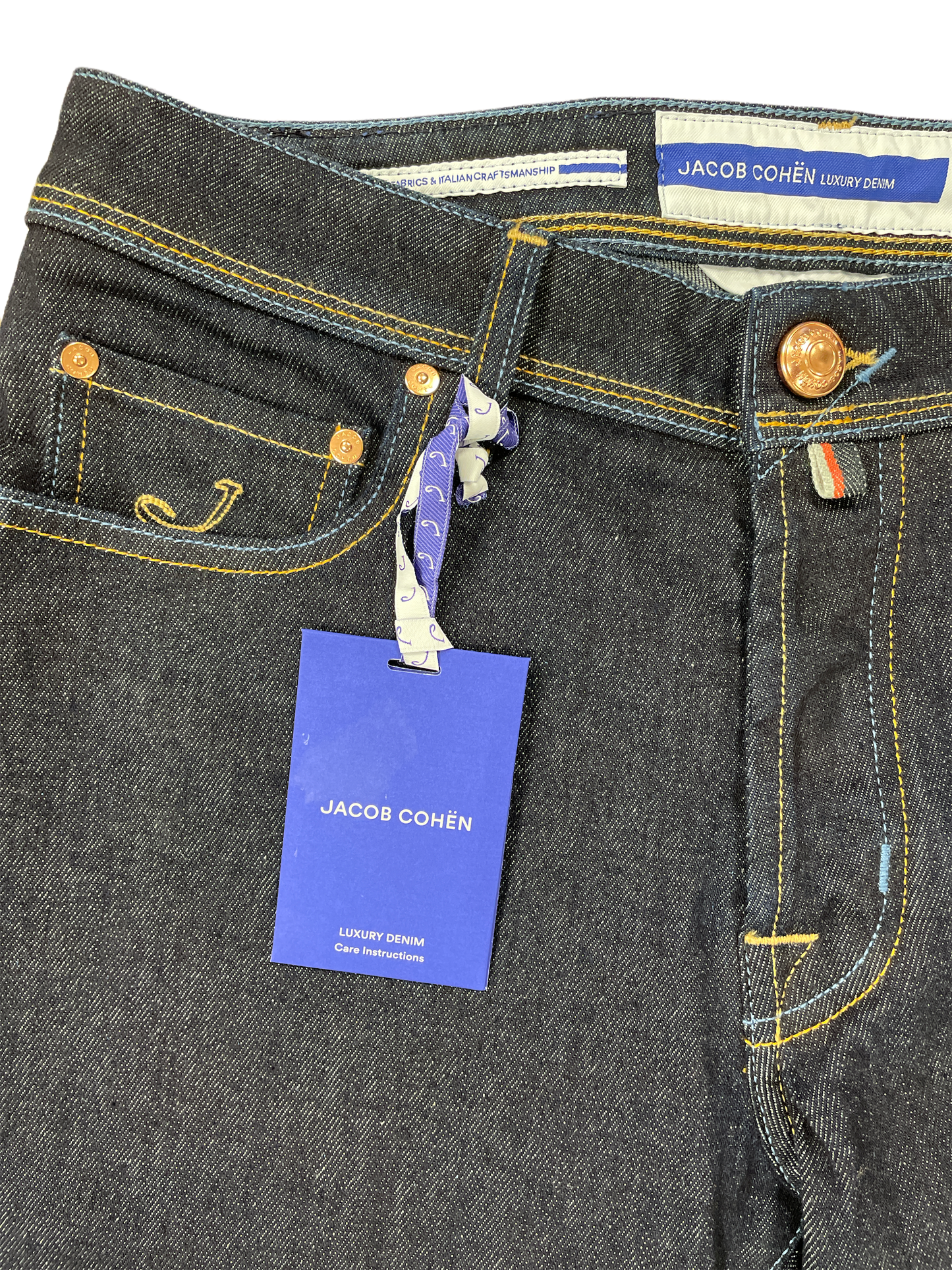 Jacob Cohen Dark Denim Jean / Black & Navy Badge