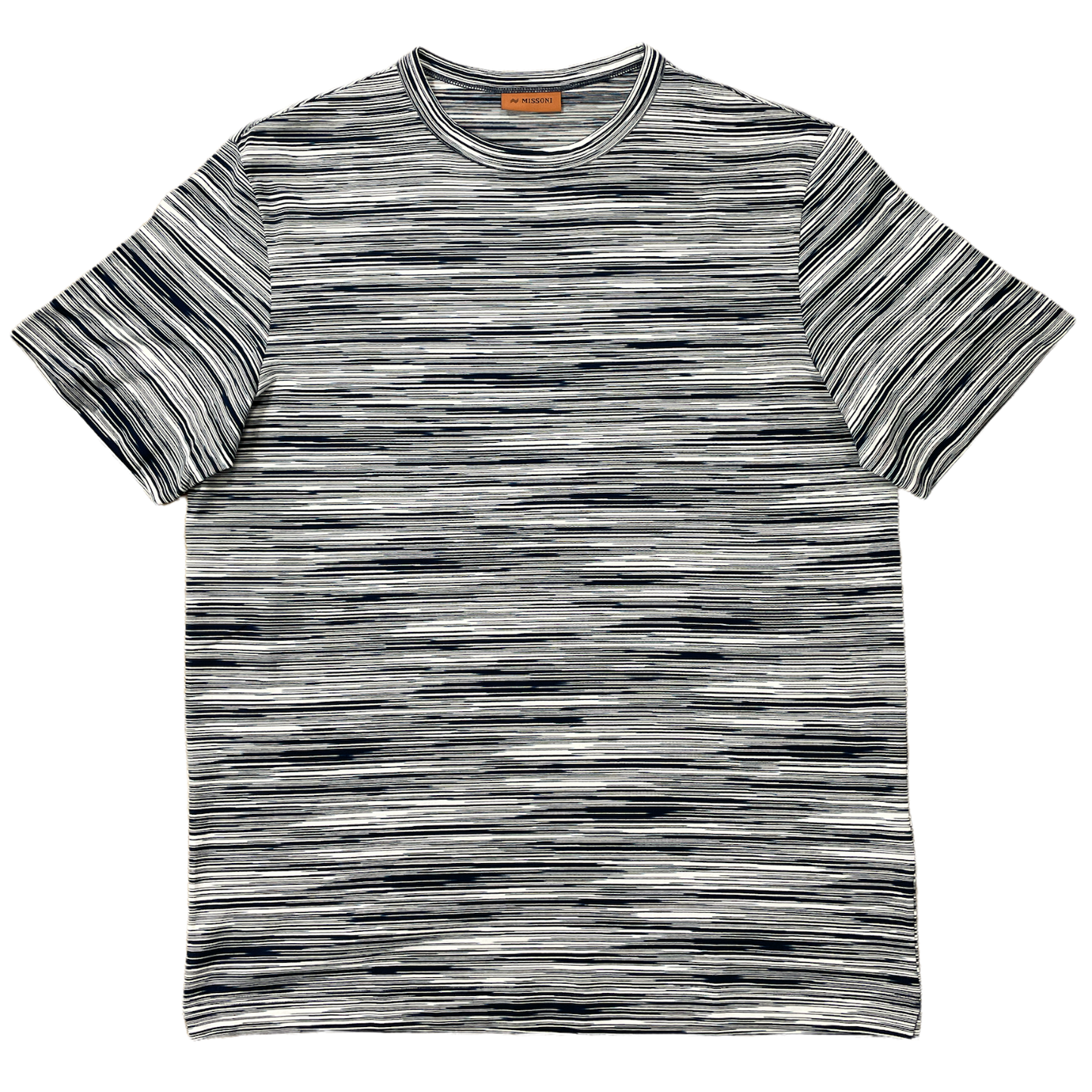 Missoni Crew Neck Striped T - White & Navy