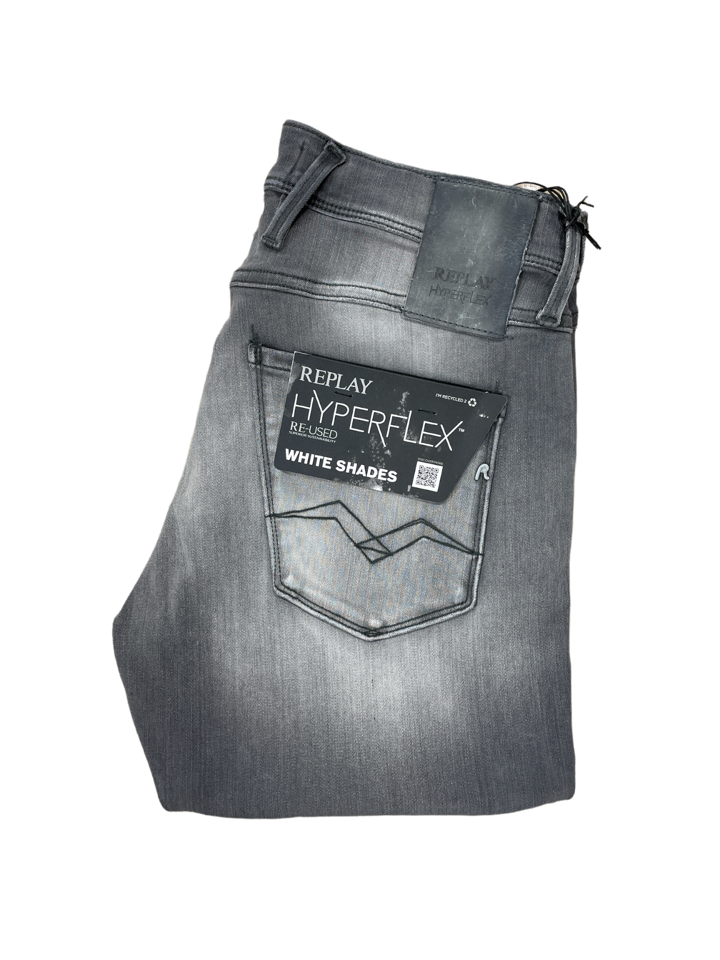 Replay Slim Fit Anbass Jean - Grey / White Shades