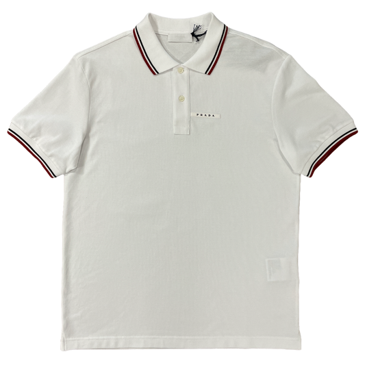 Prada Rubber Logo Polo - White